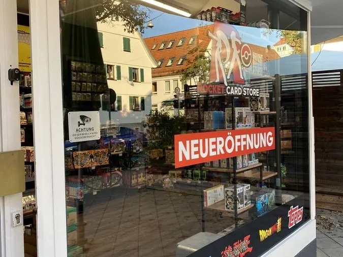Gereinigtes Schaufenster eines Geschäfts in Echterdingen